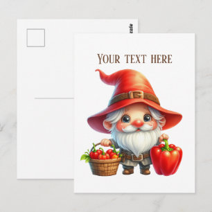 Koele peper gnome aanpasbaar briefkaart