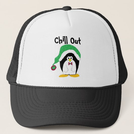 Koele Pinguïn Vakantie Pinguïn Trucker Pet (Voorkant)