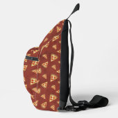 Koele pizzaplakjes  donkerrood motief sling bag (Rechts)