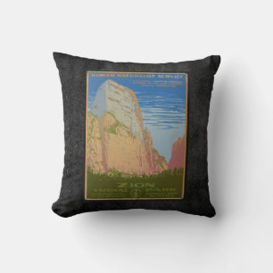 Koele reis-poster van het Nationaal Park Zion Kussen