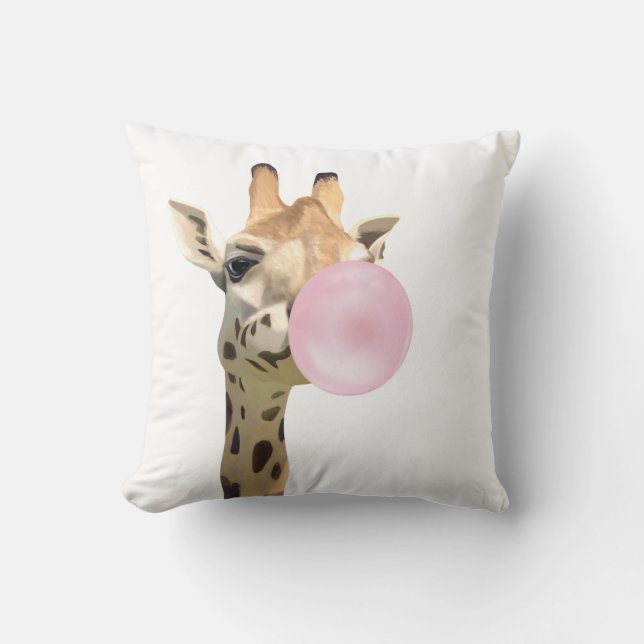 Koele Retro Giraffe Kussen (Voorkant)