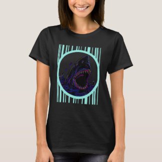 Koele retro haaienaanval t-shirt