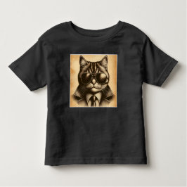 Koele Retro Kat in Aviator Zonnebril, Sepia Unisex Kinder Shirts