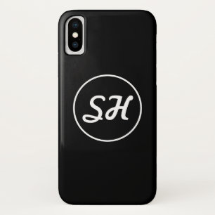Koele Retro-Moderne Stijl Monogram Zwart & Wit iPhone X Hoesje