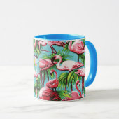 Koele Retro Roze Flamingoes Mok (Voorkant rechts)