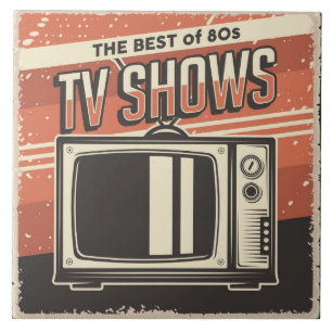 Koele retro televisie zestiger jaren tegeltje
