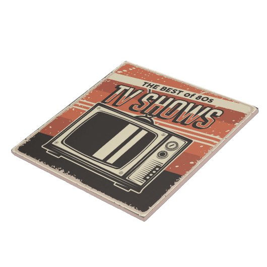Koele retro televisie zestiger jaren tegeltje (Zijkant)