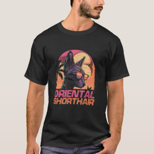 Koele Retro Zonbril Oriental Shorthair Kater T-shirt