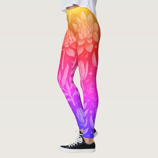 Koele Roze Gele Gradient Tuin Succulenten Flora Leggings (Links)