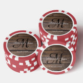 Koele rustieke Monogram Script Naam Bruiloft Poker Chips (Opstapeling)