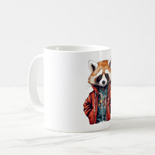 Koele schattige kleine wasbeer koffiemok