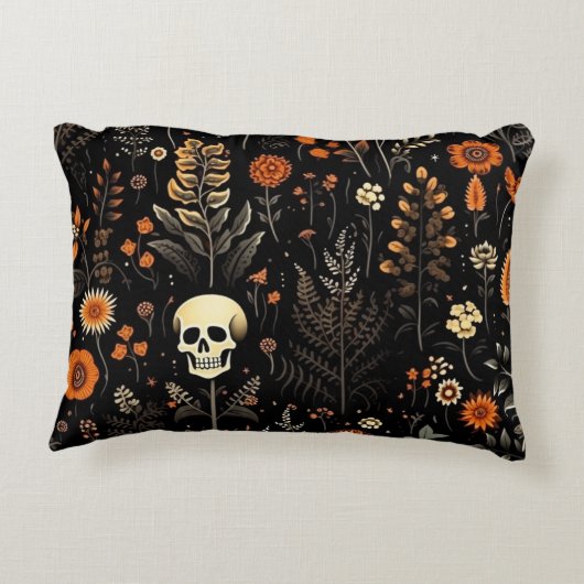 Koele schedel Halloween Patroon Accent Kussen (Achterkant)