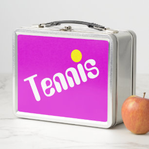 Koele schuine witte gele TENNIS tekst op helder ro