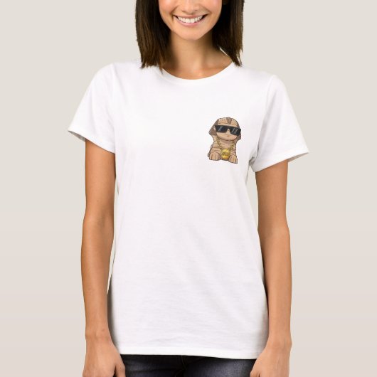Koele Sfinx met Bling & Zonnebril T-shirt (Voorkant)