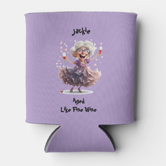 Koele slokjes, hete seniorenbewegingen blikjeskoeler (Voorkant)