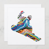 Koele snowboarder in een psychedelische zebraprint notitiekaartje (Voorkant / Achterkant)