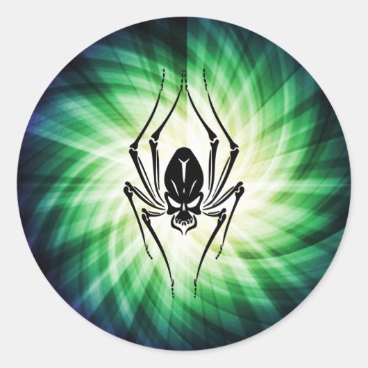 Koele spinnenschedel ronde sticker (Voorkant)