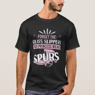 Koele Spurs Prinses Glazen Slippers Cowgirl Rodeo T-shirt