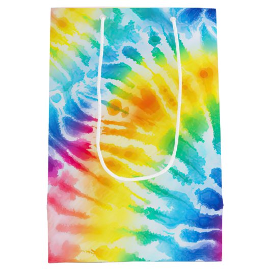 Koele streep wervelt stropdas kleurstof medium cadeauzakje (Achterkant)