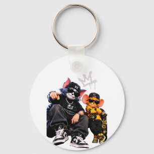 Koele Streetwear Hip-Hop Kat Sleutelhanger