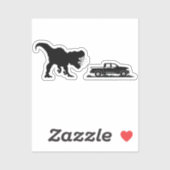 Koele T-rex dinosaurus voor auto vrachtwagenvenste Sticker (Vel)