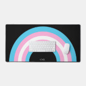 Koele Transgender Pride Vlag Regenboog Monogram Bureaumat (Keyboard & Muis)