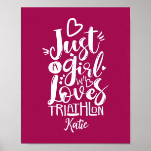 Koele Triathlon Motivatie Rood en Wit Typografie Poster