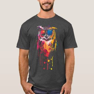 Koele uil die een bril draagt t-shirt