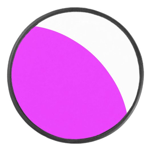 Koele Vette Heldere Levendige Roze Witte Dynamisch Hockey Puck (Voorkant)