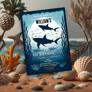 koele vis zee blauwe walvishaai 1e Verjaardag Kaart