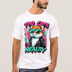 Koele vos met zonnebril en bubbelthee t-shirt