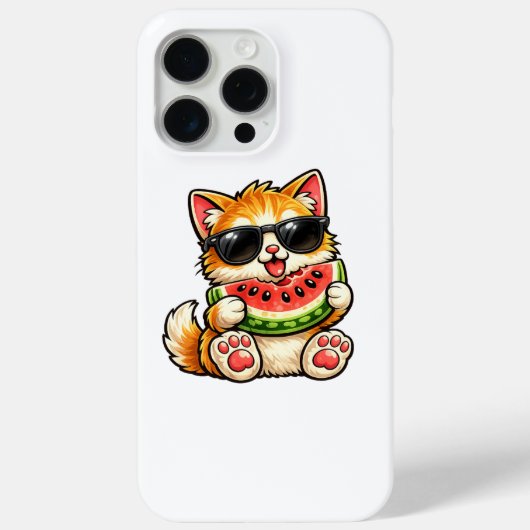 Koele Watermeloen Kat Case-Mate iPhone Case (Achterkant)