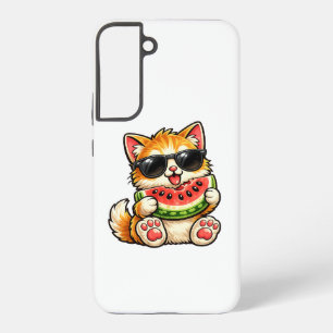 Koele Watermeloen Kat Samsung Galaxy Hoesje