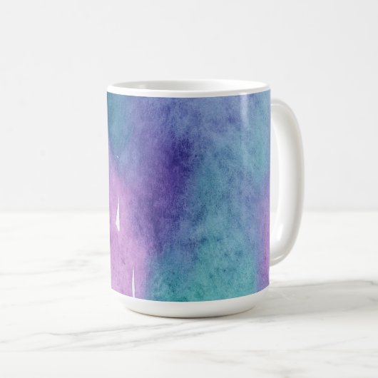 Koele Waterverf Mok Blauw, Groen, Paarse (Voorkant rechts)