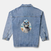 Koele Waterverf Zomerkat Denim Jacket (Achterkant)
