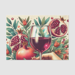Koele wijn houdt van decoupage tissuepapier