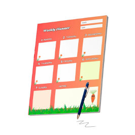 Koele wortel en bloemen notitieblok