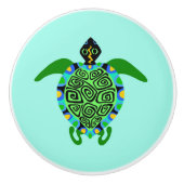 Koele Zeeen SCHILDPAD - Dierenvriend - Aqua Keramische Knop (Voorkant)