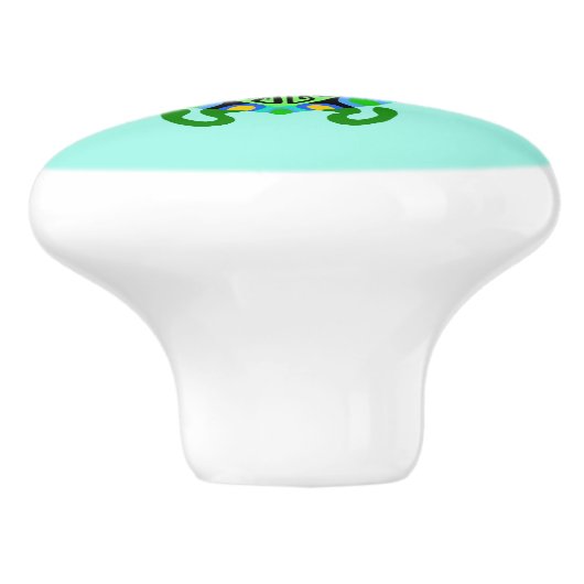 Koele Zeeen SCHILDPAD - Dierenvriend - Aqua Keramische Knop (Zijkant)