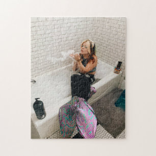 Koele zeemeermin in bad legpuzzel