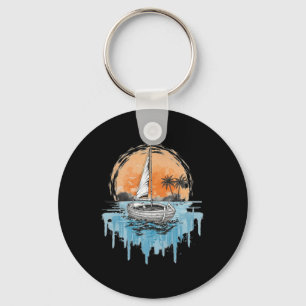 Koele zeilboten op open water Nautical thema zeile Sleutelhanger