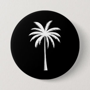 Koele zomer vakantie zonsondergang strand palmboom ronde button 7,6 cm