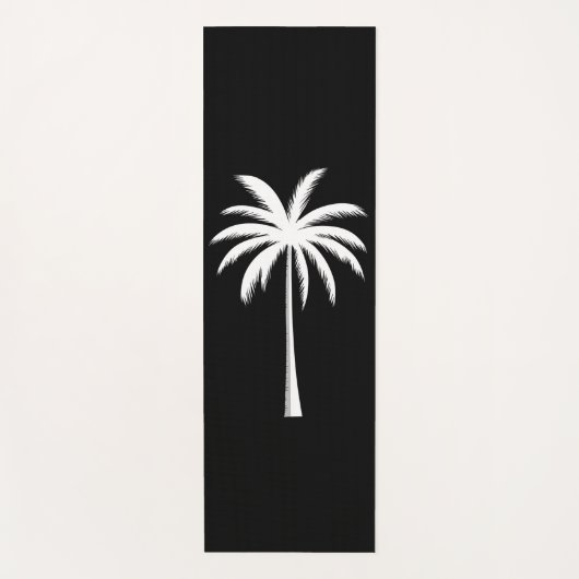 Koele zomer vakantie zonsondergang strand palmboom yogamat (Voorkant)