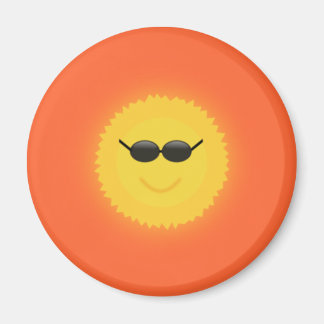 Koele zon met zonnebril op een koele zonnige dag magneet