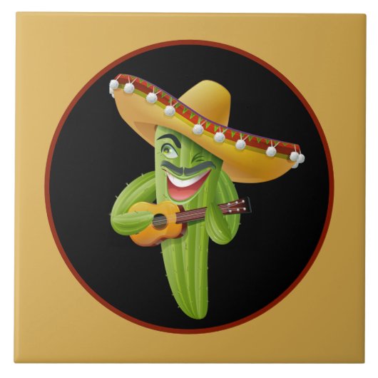 koele zuidwestelijke cactus decor tegeltje (Voorkant)