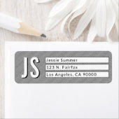 Koele zwart-witte strepen retouradreslabels etiket (Insitu)