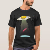 Koeleienontvoering Bacon Funny UFO Breakfast Food T-shirt (Voorkant)