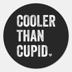 Koeler Dan Cupido Grappige Jongen Valentijnsdag Ronde Sticker