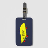 Koelgeel skateboard bagagelabel (Voorkant (verticaal))