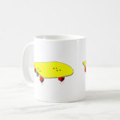 Koelgeel skateboard koffiemok (Voorkant links)